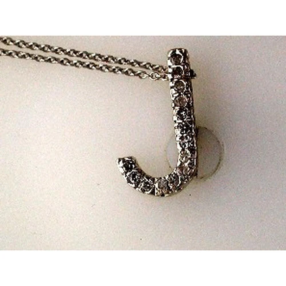 14K Yellow Gold Initial "J" Pendant with Pave Set Round Diamonds – 0.16 Carat Total Diamond Weight - Royal Jewelry