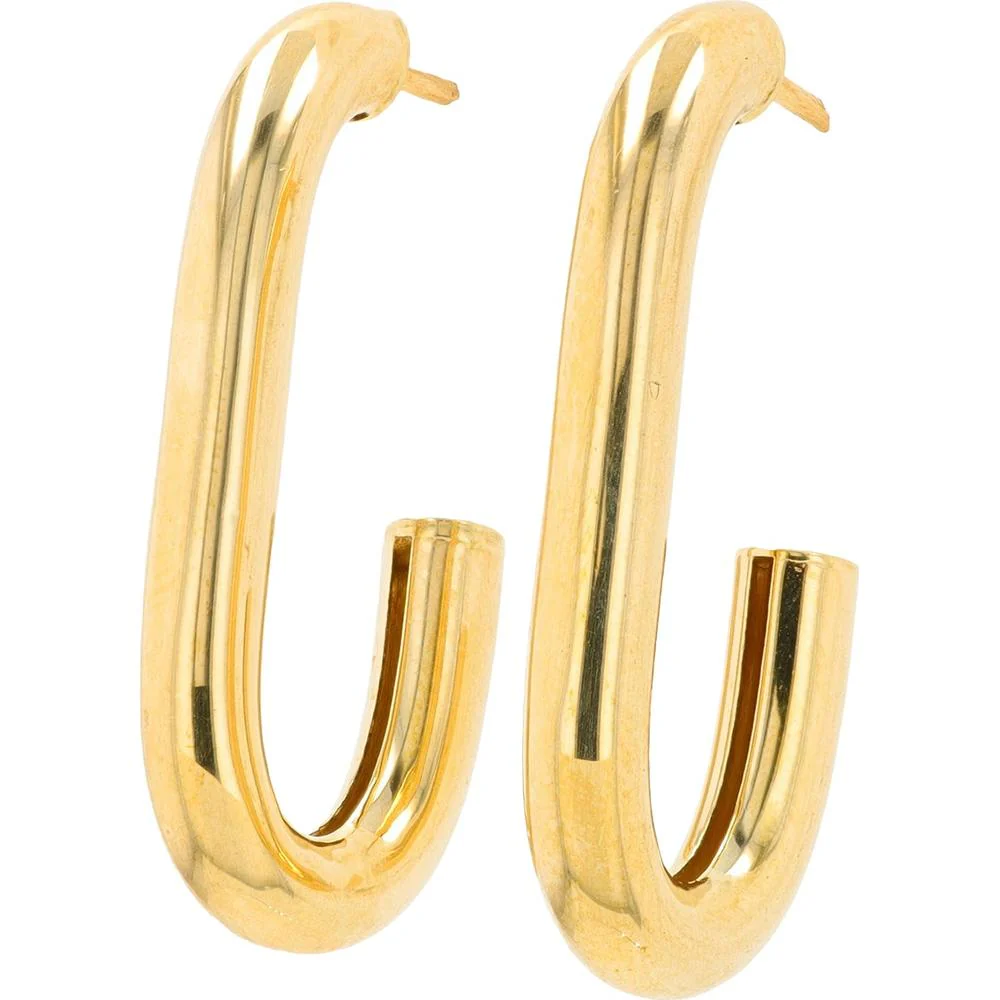 14K Yellow Gold J - Hoops - Elegant Medium Hoop Earrings with Polished Finish