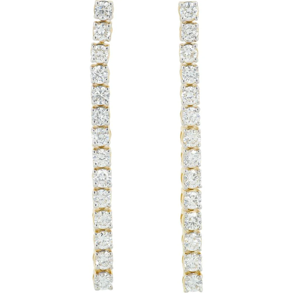 14K Yellow Gold Lab Grown Diamond Drop Earrings - 2.00 Carat Total Diamond Weight