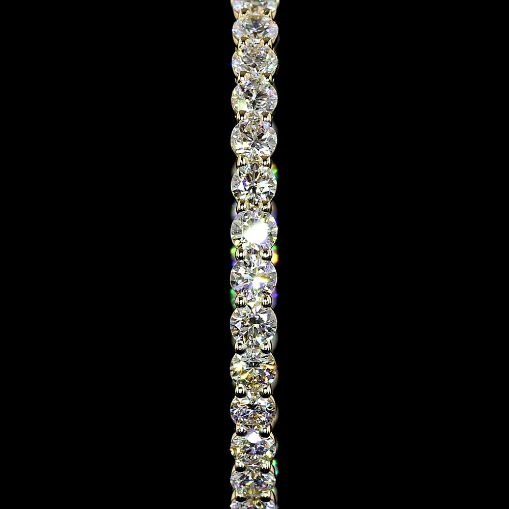 14K Yellow Gold Large Hoop Earrings with Prong-Set Round Lab Diamonds - 3.84 Carats Total Diamond Weight - Covaloro Fine Jewelry - Image 3