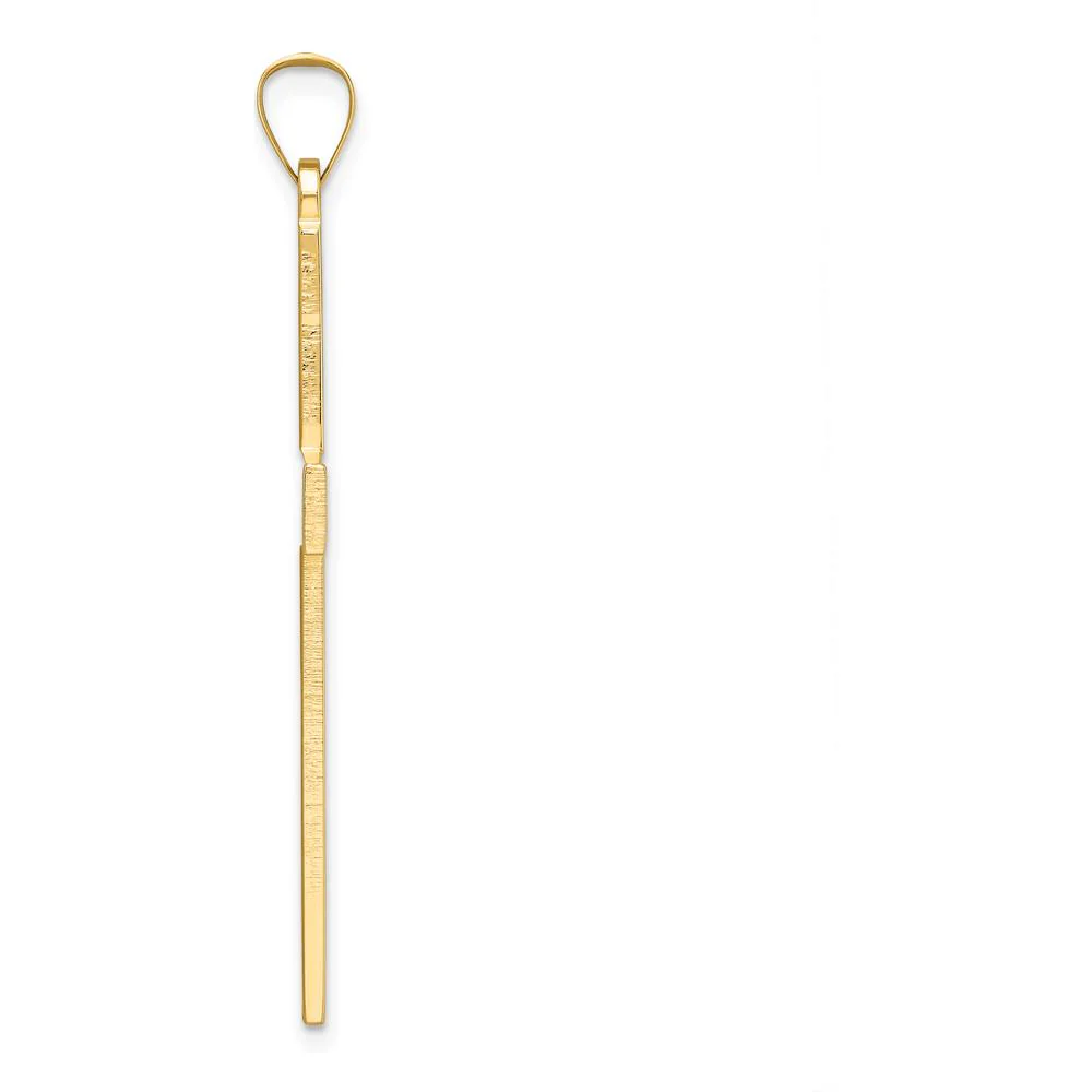 14K Yellow Gold Large Polished Solid Cross Pendant - 47mm Length by Oro Pregiato - Image 2