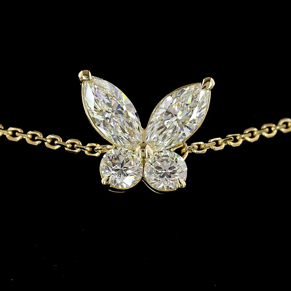 14K Yellow Gold Marquise and Round Lab Diamond Station Bracelet - 2.36 Carat Total Weight, E-F VS1 Clarity, 16 Prong-Set Stones - Covaloro Fine Jewelry - Image 2