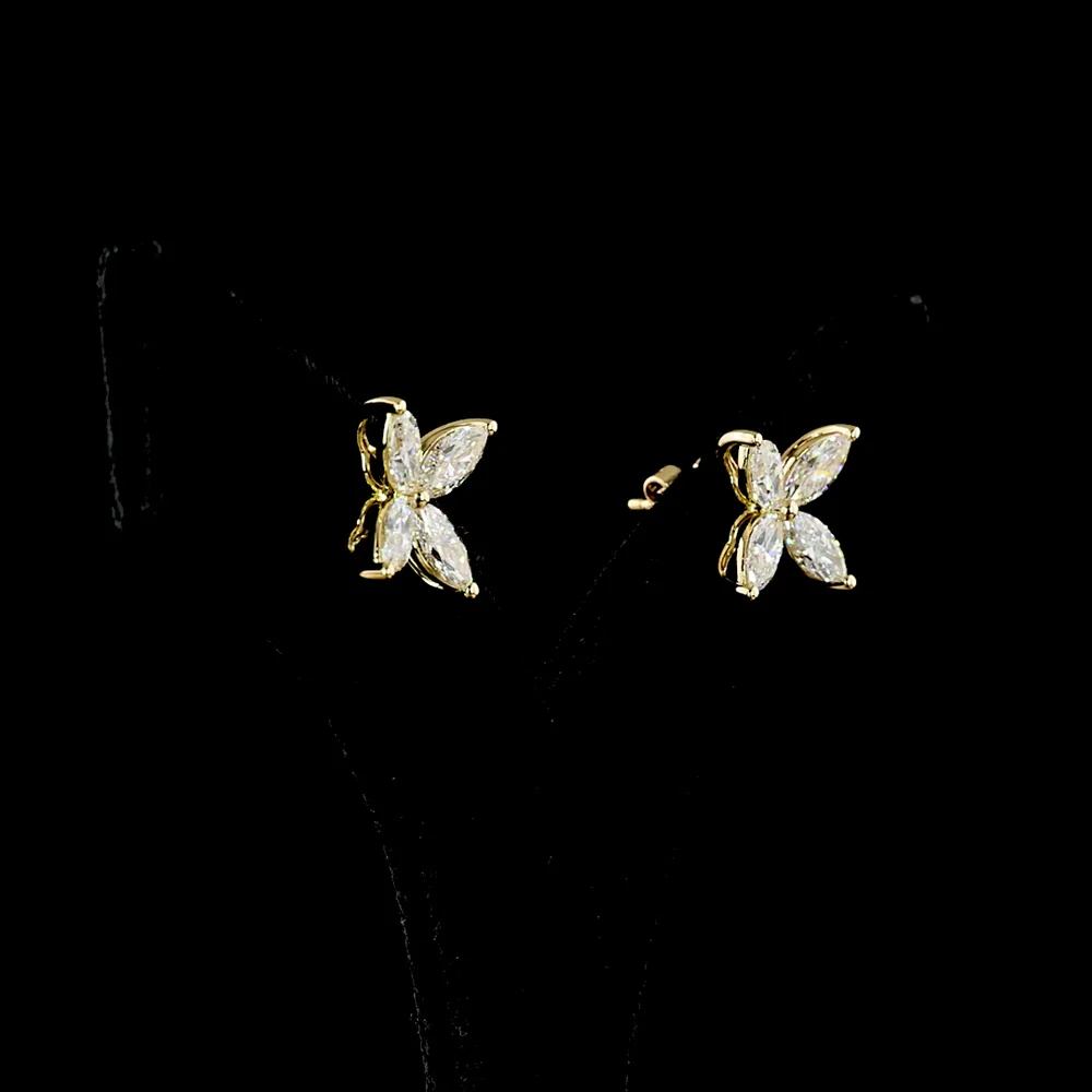 14K Yellow Gold Marquise Cut Lab Diamond Stud Earrings - 3.00 Carats Total Diamond Weight, E-F Color VS Clarity - Covaloro Fine Jewelry - Image 3