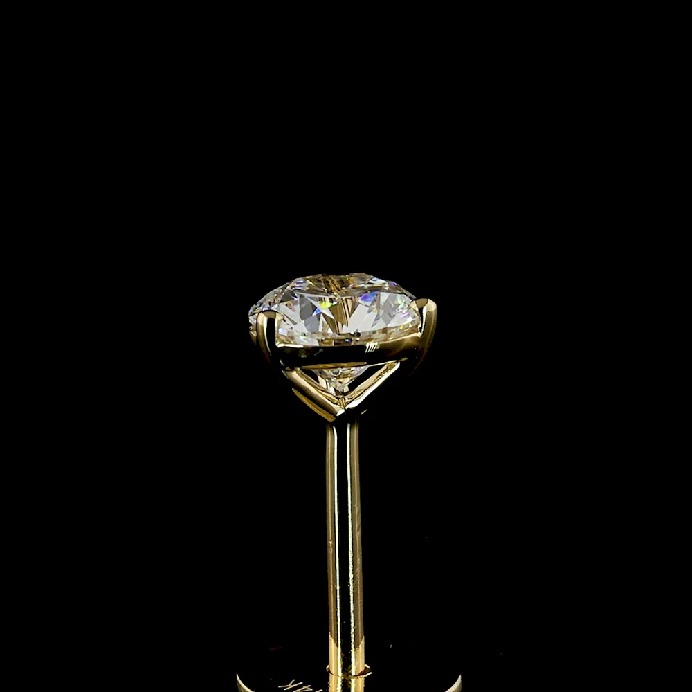 14K Yellow Gold Martini Set Round Lab Diamond Stud Earrings - 0.51 Carat Total Weight, E-F VS2 - Covaloro Fine Jewelry - Image 4