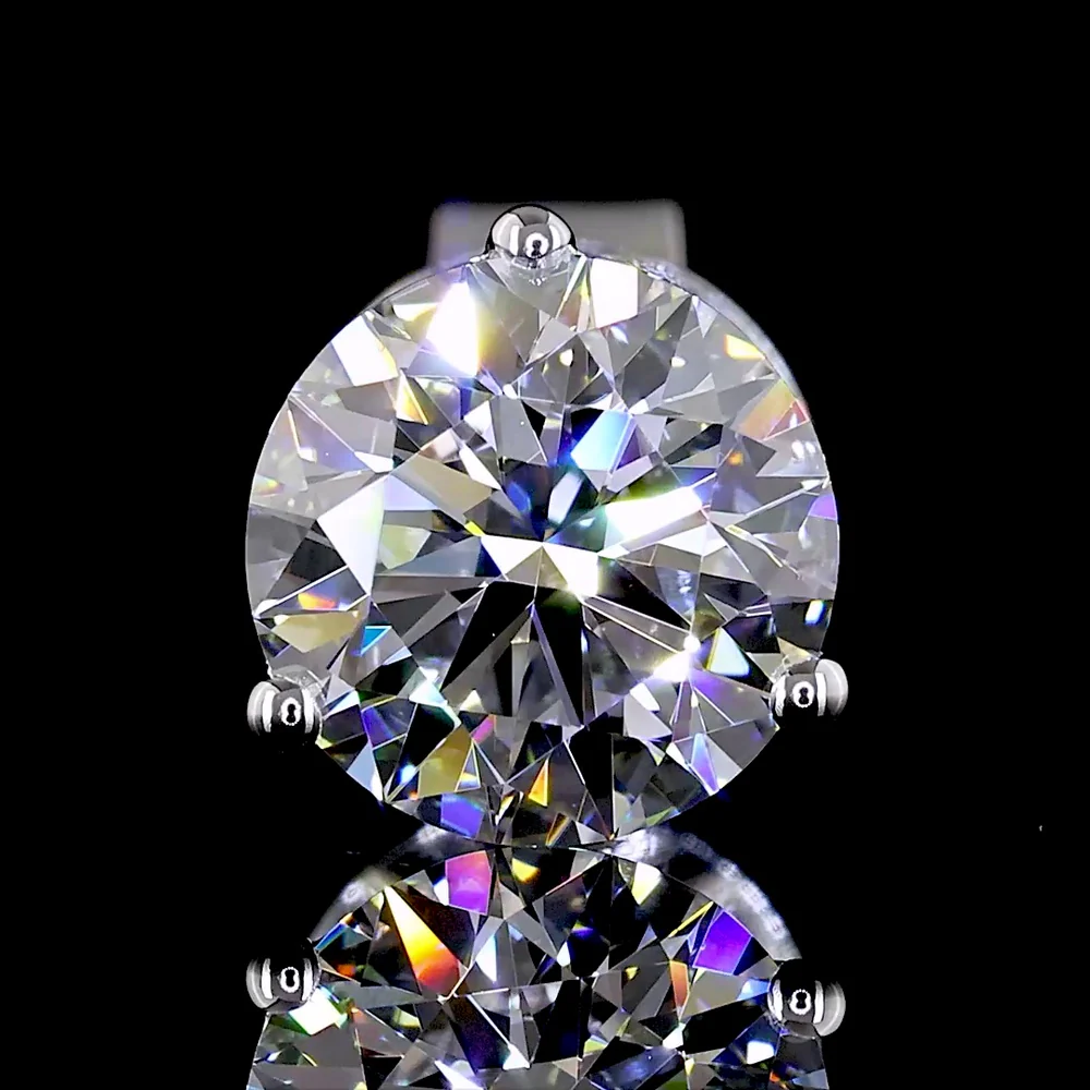 14K Yellow Gold Martini Stud Earrings with Brilliant Round Lab Diamonds - 1.58 Carat Total Diamond Weight, E-F Color, VS1 Clarity - Covaloro Fine Jewelry - Image 3