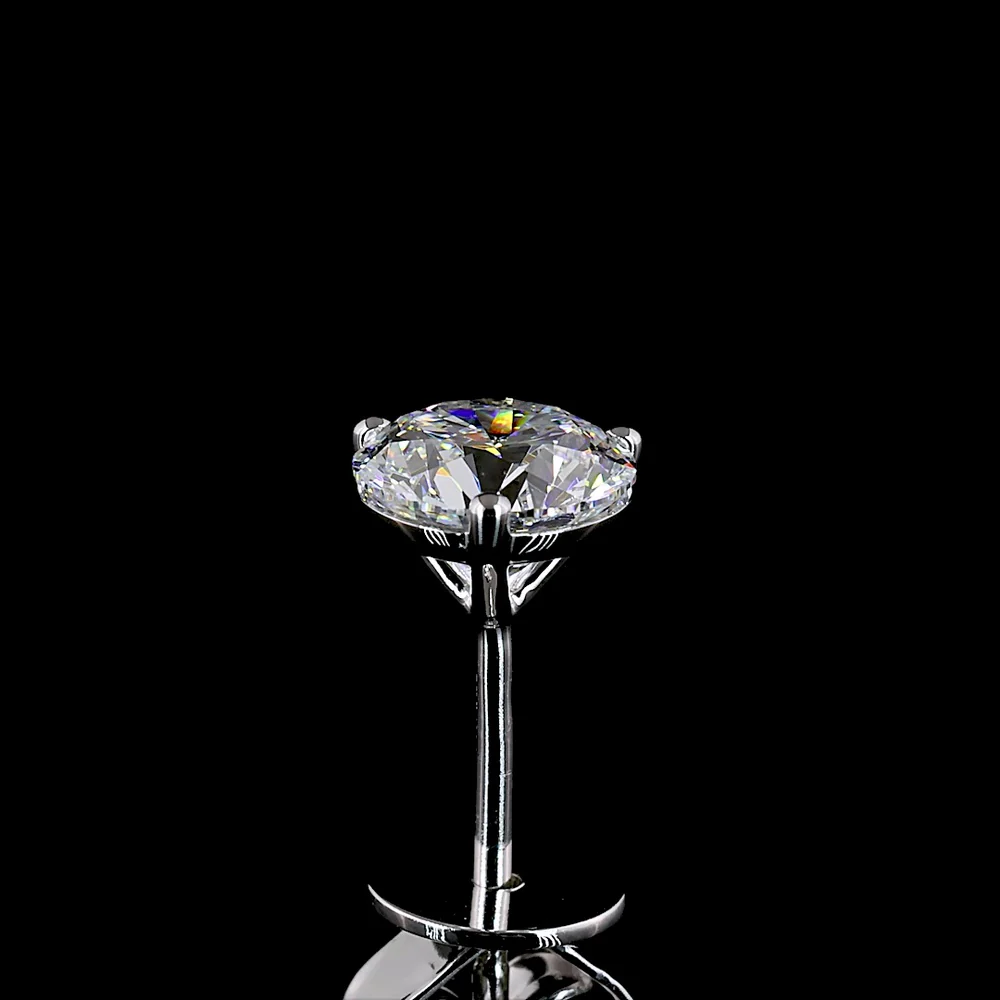 14K Yellow Gold Martini Stud Earrings with Brilliant Round Lab Diamonds - 1.58 Carat Total Diamond Weight, E-F Color, VS1 Clarity - Covaloro Fine Jewelry - Image 4