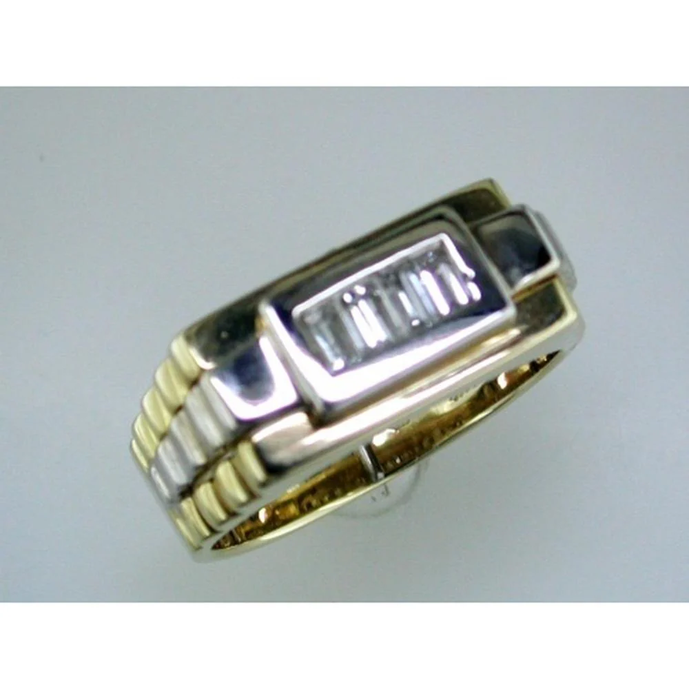 14K Yellow Gold Men's Diamond Ring with Radiant Diamonds - 0.65 Carats Total Diamond Weight - Royal Jewelry
