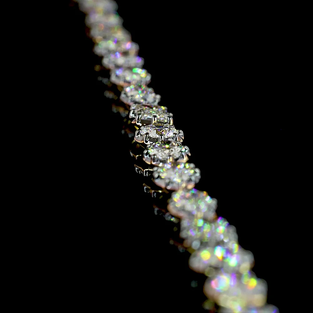 14K Yellow Gold Mixed Shape Lab Diamond Station Necklace featuring Emerald, Marquise, Oval, and Pear Cuts in Bezel and Prong Settings - 10.33 Total Carat Weight - Covaloro Fine Jewelry - Image 3