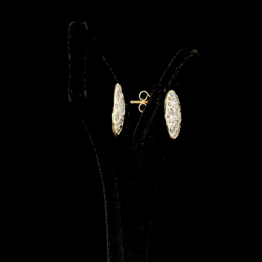 14K Yellow Gold Mixed Shape Lab Diamond Stud Earrings with Flush Setting - 1.42 Carat Total Weight, E-F Color, VS1 Clarity - Covaloro Fine Jewelry - Image 3