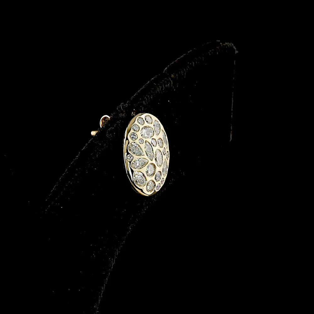 14K Yellow Gold Mixed Shape Lab Diamond Stud Earrings with Flush Setting - 1.42 Carat Total Weight, E-F Color, VS1 Clarity - Covaloro Fine Jewelry - Image 4
