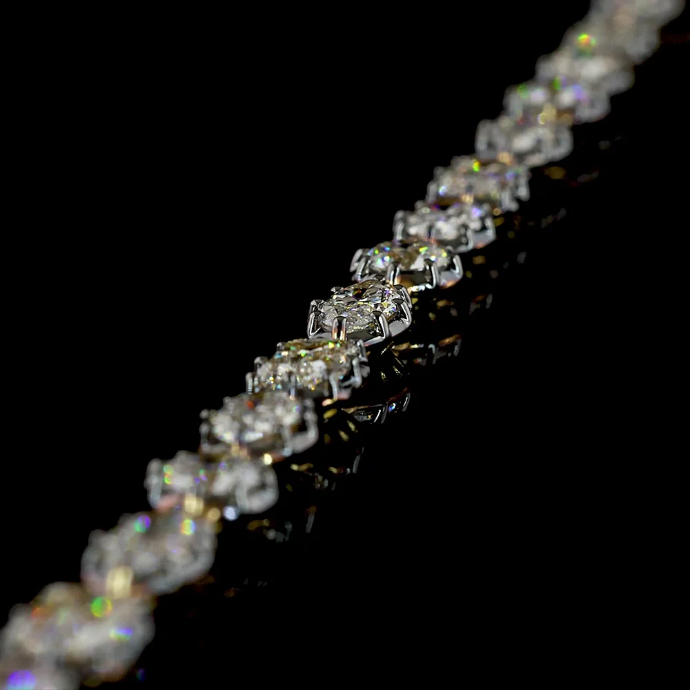 14K Yellow Gold Mixed Shape Station Bracelet with Emerald, Marquise, Oval & Brilliant Lab Diamonds - 5.50 Carats Total Diamond Weight - Covaloro Fine Jewelry - Image 3