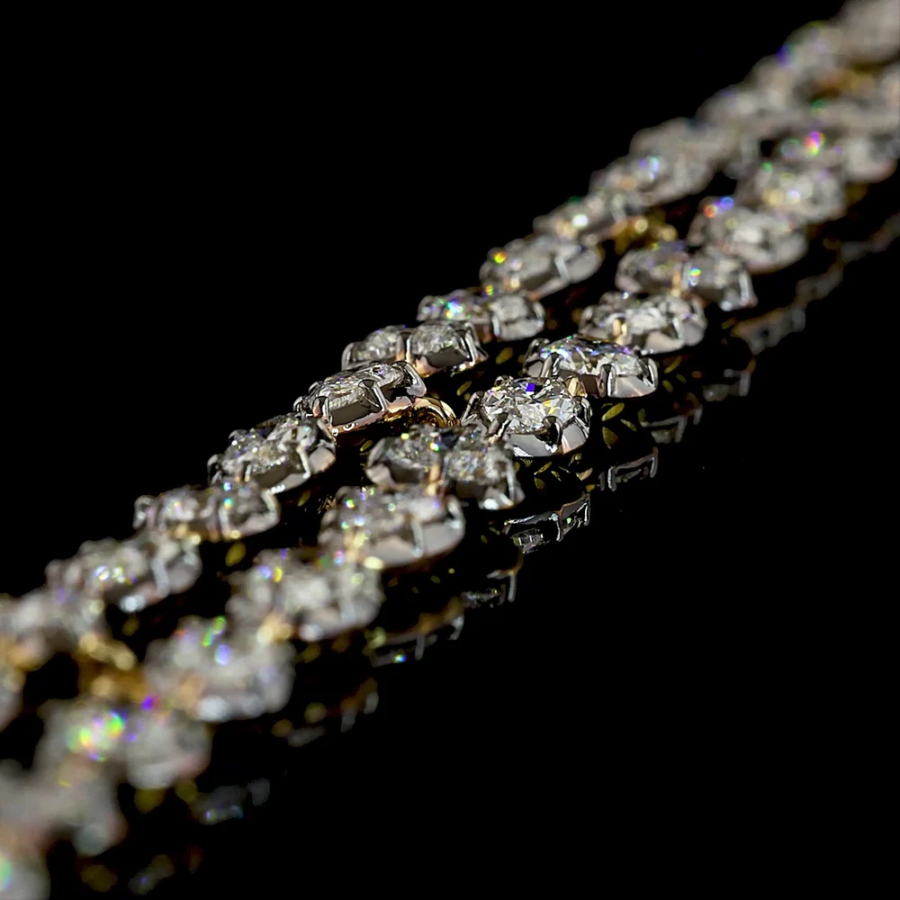 14K Yellow Gold Mixed Shape Station Bracelet with Heart, Oval, Pear & Round Lab Diamonds - 8.51 Carats Total Diamond Weight - Covaloro Fine Jewelry - Image 3