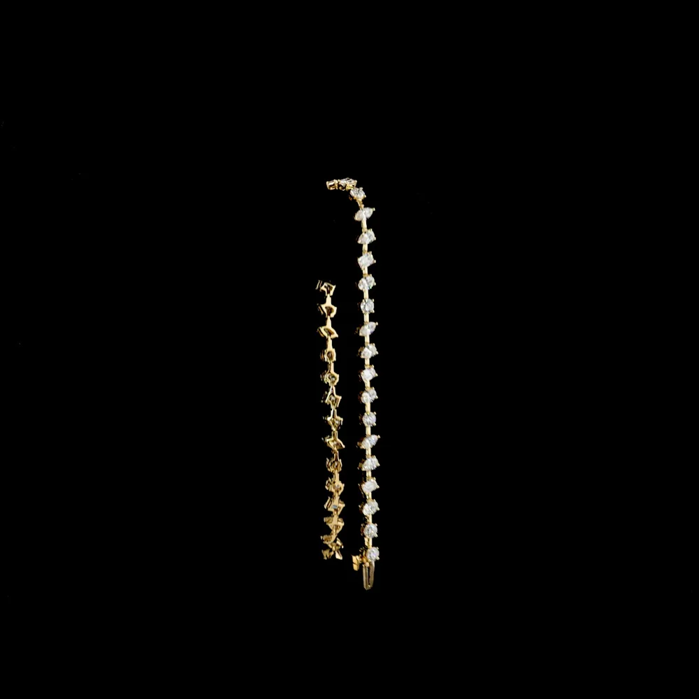 14K Yellow Gold Mixed Shape Station Bracelet with Oval, Emerald, Round, and Marquise Lab Diamonds - 3.98 Carat Total Diamond Weight - Covaloro Fine Jewelry - Image 3