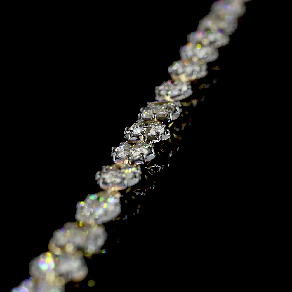 14K Yellow Gold Mixed Shape Station Necklace with Marquise, Emerald, Pear, and Round Lab Diamonds - 8.86 Carat Total Weight - Covaloro Fine Jewelry - Image 3