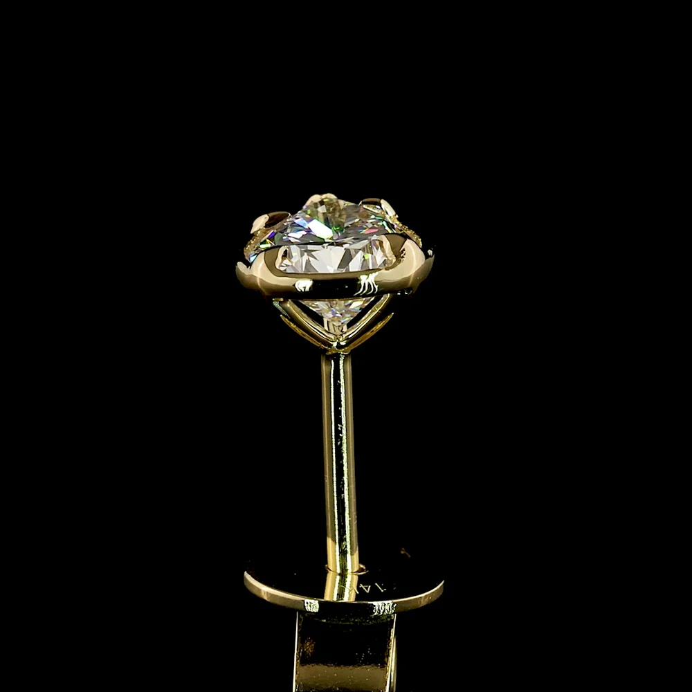 14K Yellow Gold North-South Pear Shape Lab Diamond Stud Earrings - 1.01 Carat Total Weight, E VS1 Clarity - Covaloro Fine Jewelry - Image 4