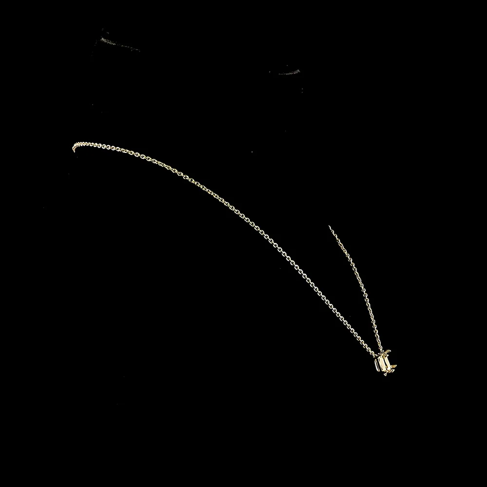 14K Yellow Gold North-South Pendant with 1.58 Carats Cushion Brilliant and 1.53 Carats Oval Cut Lab Diamonds - D VS1 GIA Certified - 3.11 Carat Total Weight - Covaloro Fine Jewelry - Image 2