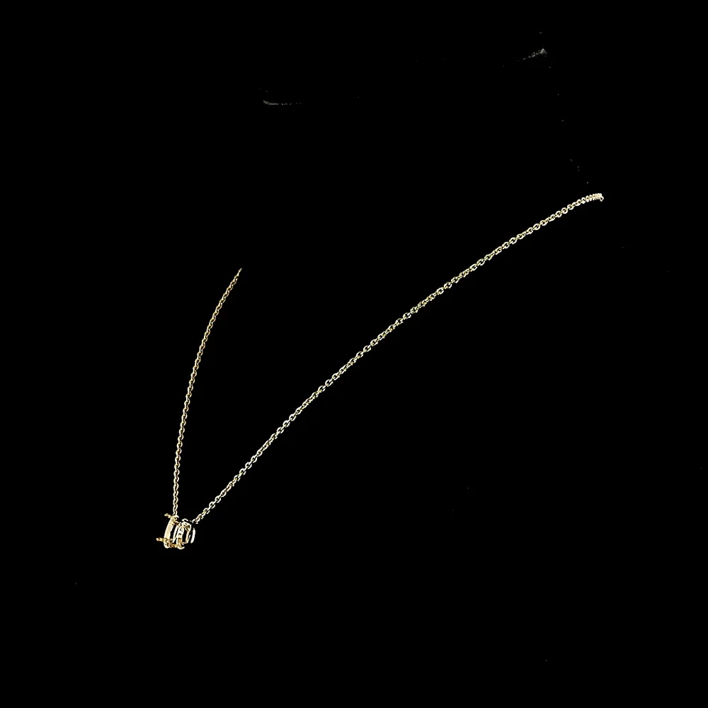 14K Yellow Gold North-South Pendant with 1.58 Carats Cushion Brilliant and 1.53 Carats Oval Cut Lab Diamonds - D VS1 GIA Certified - 3.11 Carat Total Weight - Covaloro Fine Jewelry - Image 3