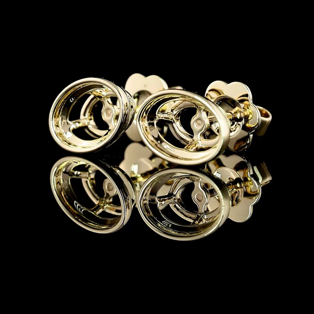 14K Yellow Gold Oval Bezel Set Lab Diamond Stud Earrings - 2.40 Carats Total Diamond Weight (D VVS1/VVS2 GIA Certified) - Covaloro Fine Jewelry - Image 3