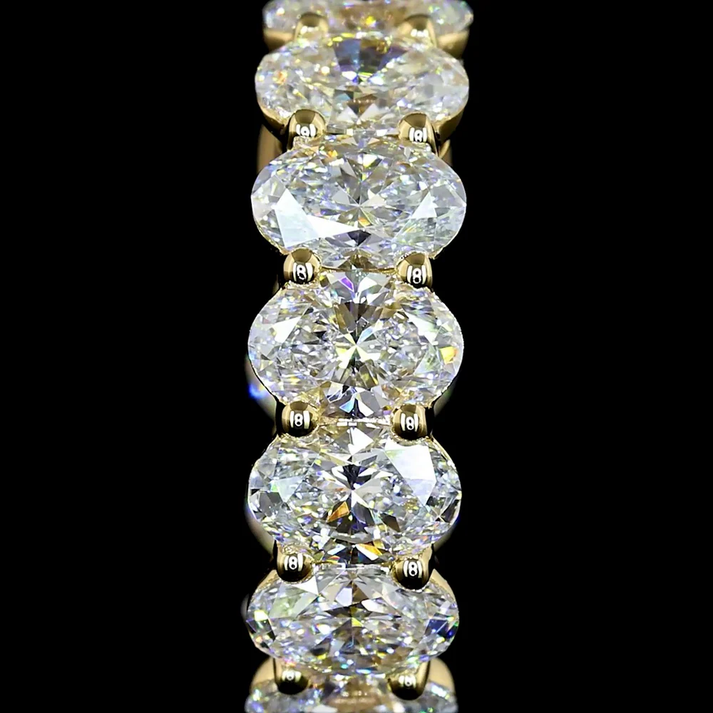 14K Yellow Gold Oval Cut Lab Diamond Huggie Earrings - 2.00 Carat Total Weight, E-F VS Clarity, Prong Set - Covaloro Fine Jewelry - Image 3