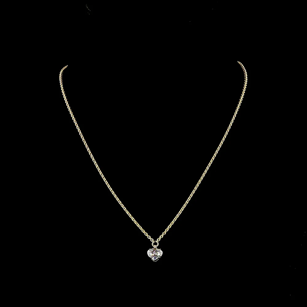 14K Yellow Gold Oval Cut Lab Diamond Solitaire Pendant with Black Rhodium Accent Prong Bezel Setting - 0.71 Carat Total Weight, E-F Color, VS Clarity - Covaloro Fine Jewelry - Image 4