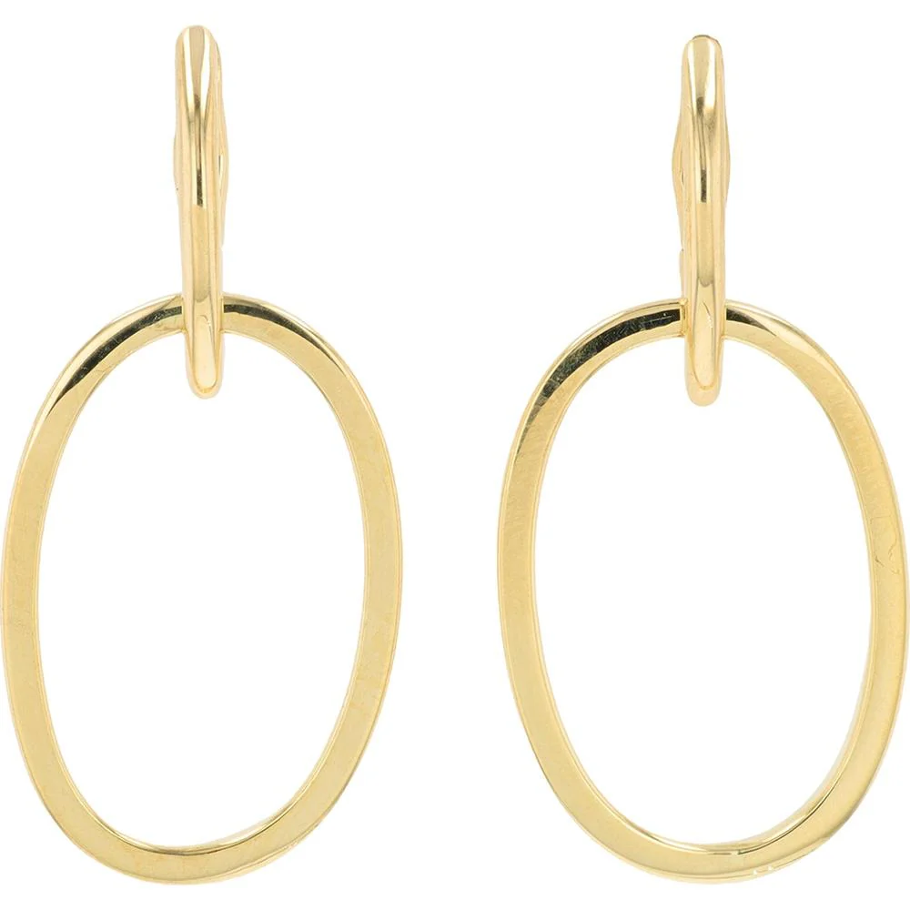 14K Yellow Gold Oval Drop Earrings - 5.65 grams Total Weight