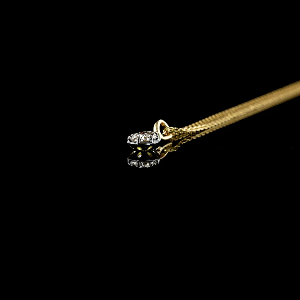 14K Yellow Gold Pear Shape Lab Diamond Solitaire Pendant with Black Rhodium Accents - 0.31 Carat Total Weight - Covaloro Fine Jewelry - Image 3