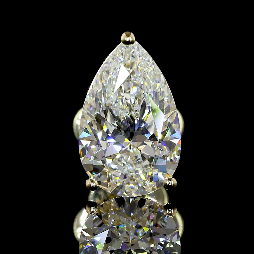 14K Yellow Gold Pear-Shaped Martini Earrings with Lab-Grown E-F VS1 Diamonds - 3.10 Carats Total Diamond Weight - Covaloro Fine Jewelry - Image 3
