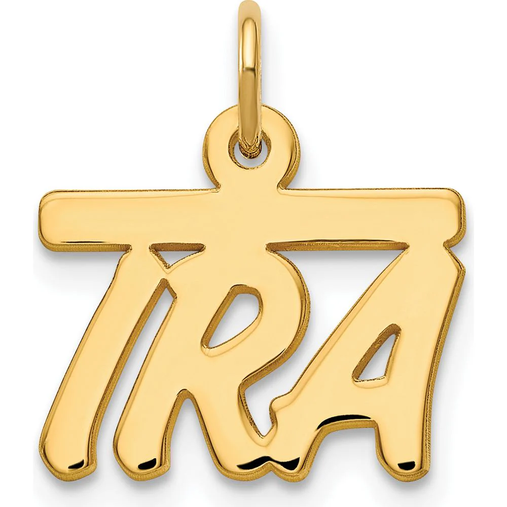 14K Yellow Gold Personalized Name Plate Pendant - 10mm by Oro Pregiato - Image 2