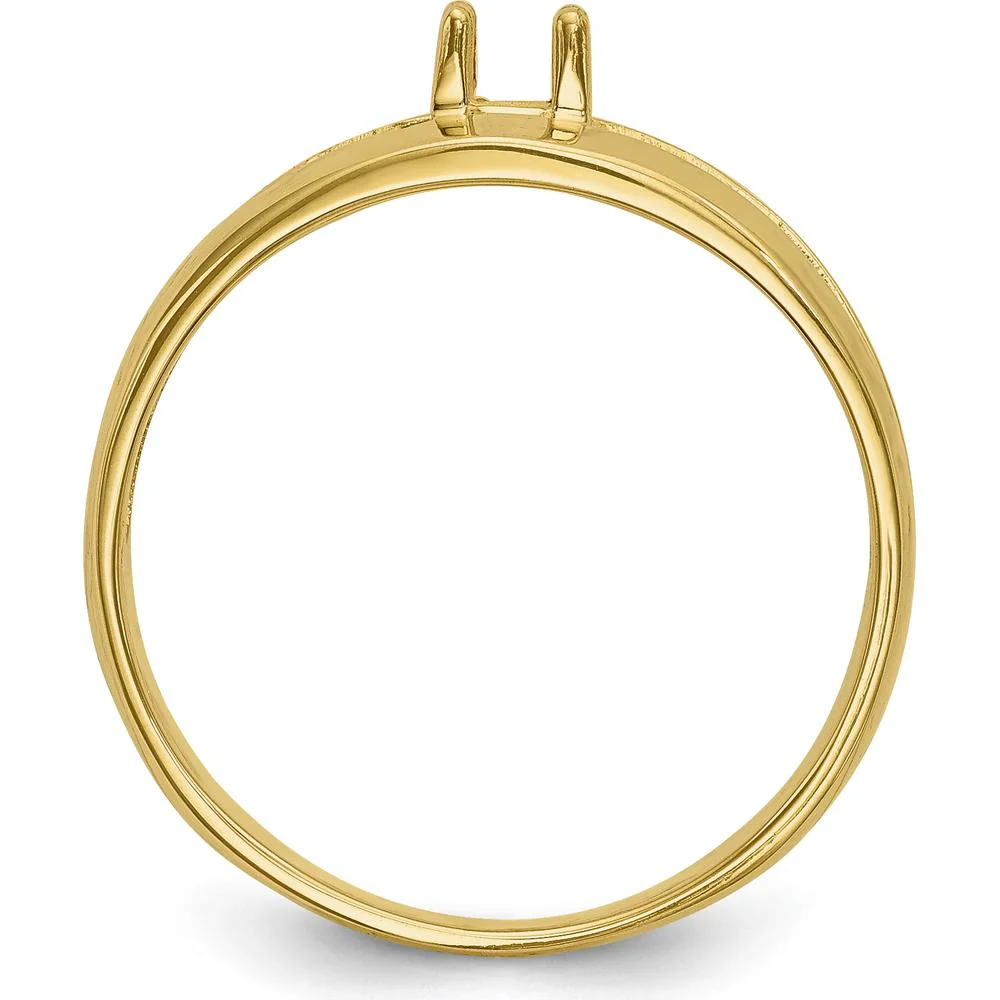 14K Yellow Gold Polished 1-Stone Mother's Ring Mounting - Customizable Gemstone Setting - Size 7 by Oro Pregiato - Image 5