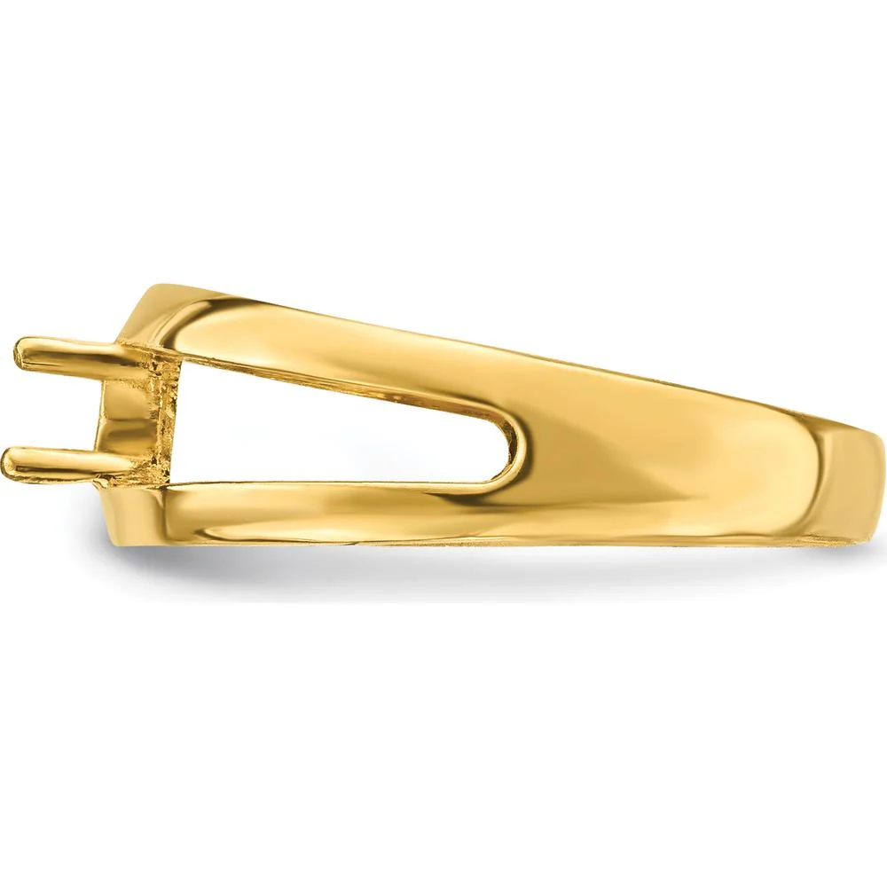 14K Yellow Gold Polished 1-Stone Mother's Ring Mounting - Customizable Gemstone Setting - Size 7 by Oro Pregiato - Image 6