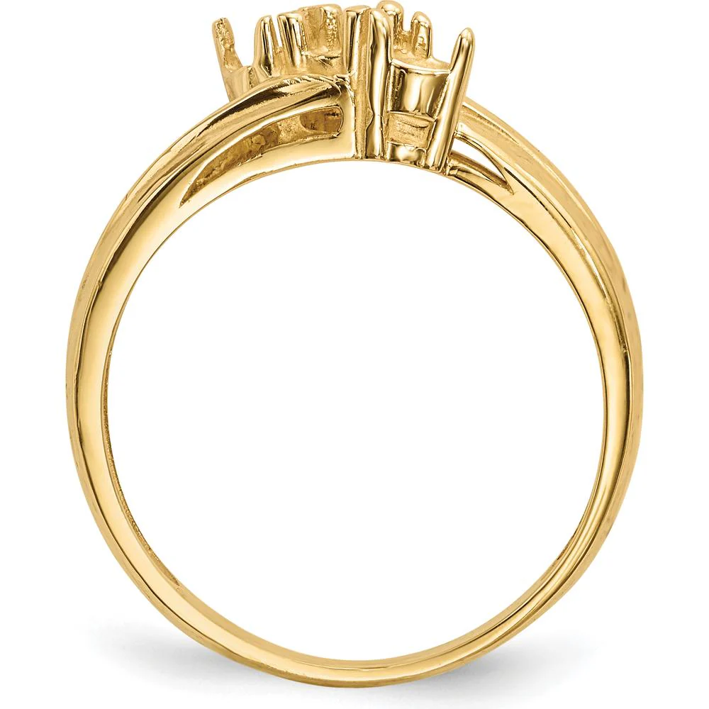 14K Yellow Gold Polished 3-Stone Mother's Ring Mounting - Size 7 by Monteluci Fine Jewelry - Image 7