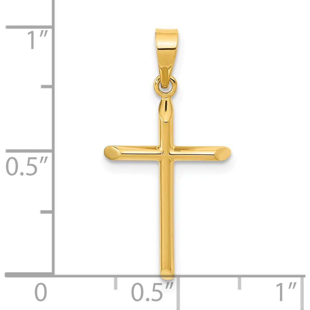 14K Yellow Gold Polished Cross Pendant - 25.82mm Length by Oro Pregiato - Image 3