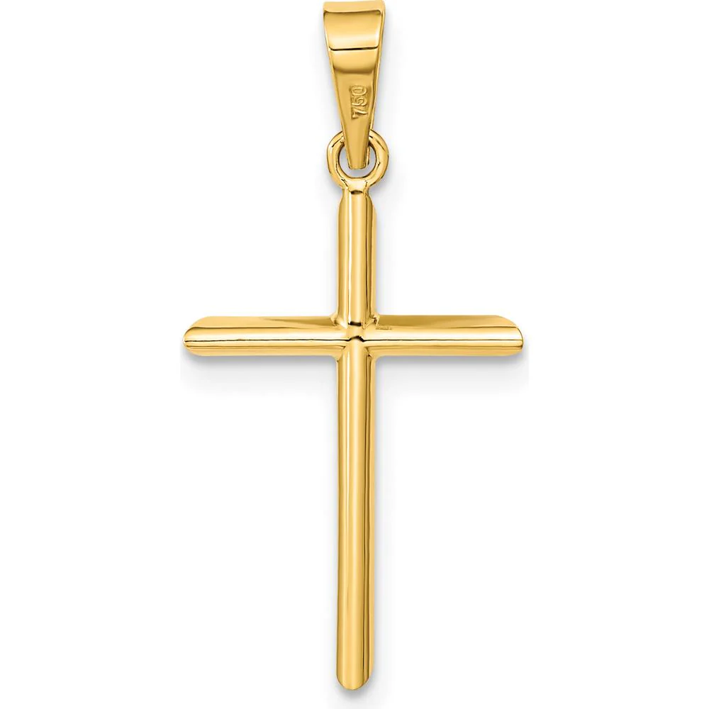 14K Yellow Gold Polished Cross Pendant - 25.82mm Length by Oro Pregiato - Image 4
