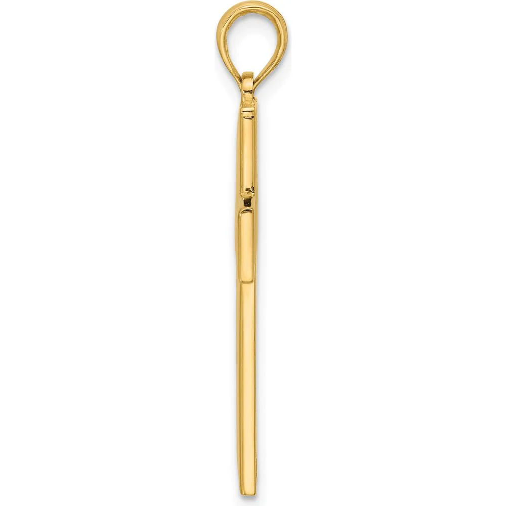 14K Yellow Gold Polished Cross Pendant - 34.5mm Length, 17.7mm Width by Oro Pregiato - Image 2