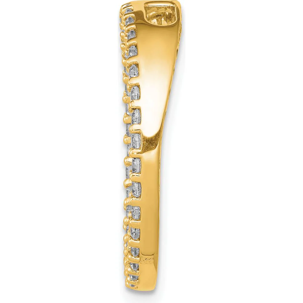 14K Yellow Gold Polished Diamond Circle Slide Pendant with 36 Round Diamonds - 0.72 Carat Total Diamond Weight by Oro Pregiato - Image 2