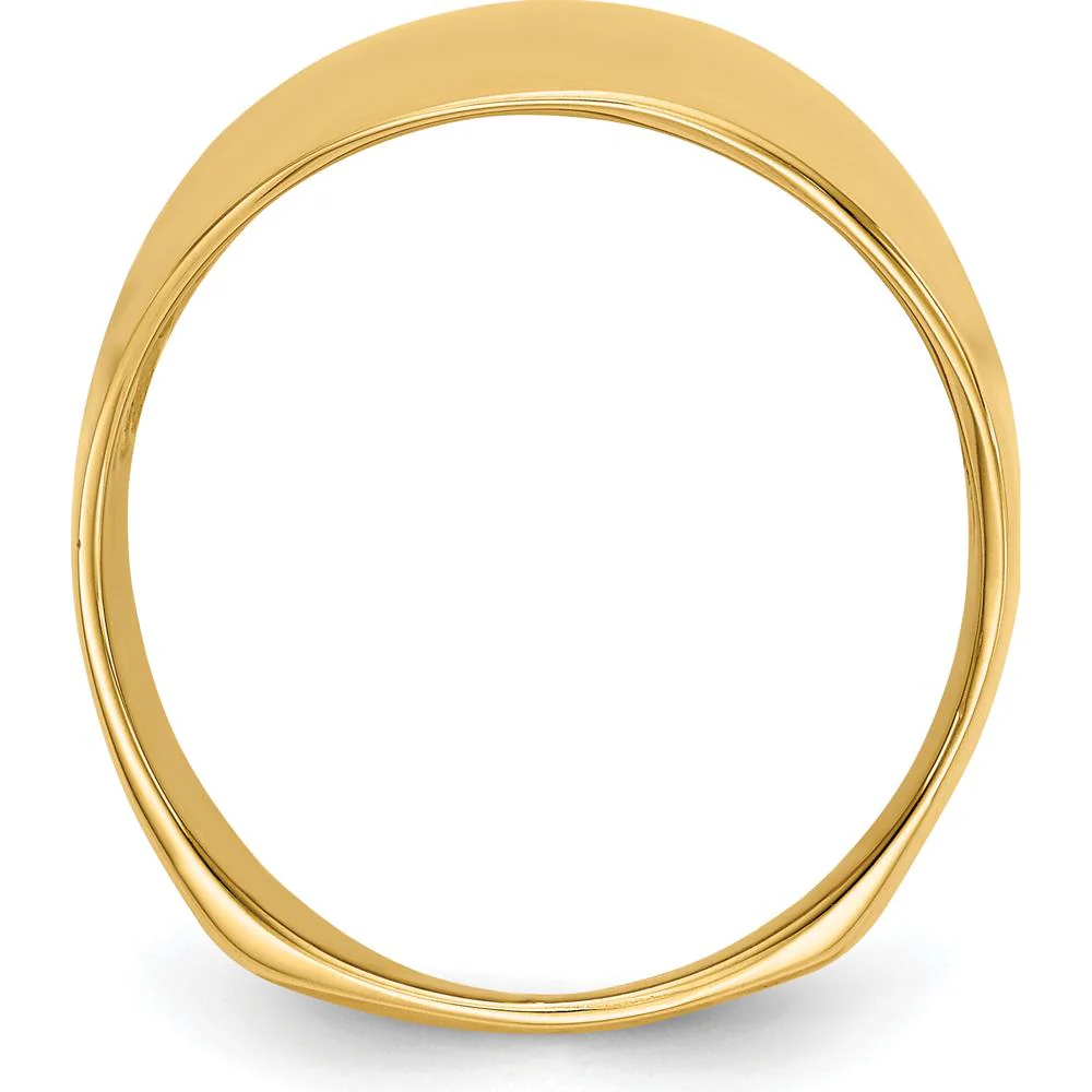14K Yellow Gold Polished Dome Fashion Ring - Tapered Band Design - Size 7 by Oro Pregiato - Image 2