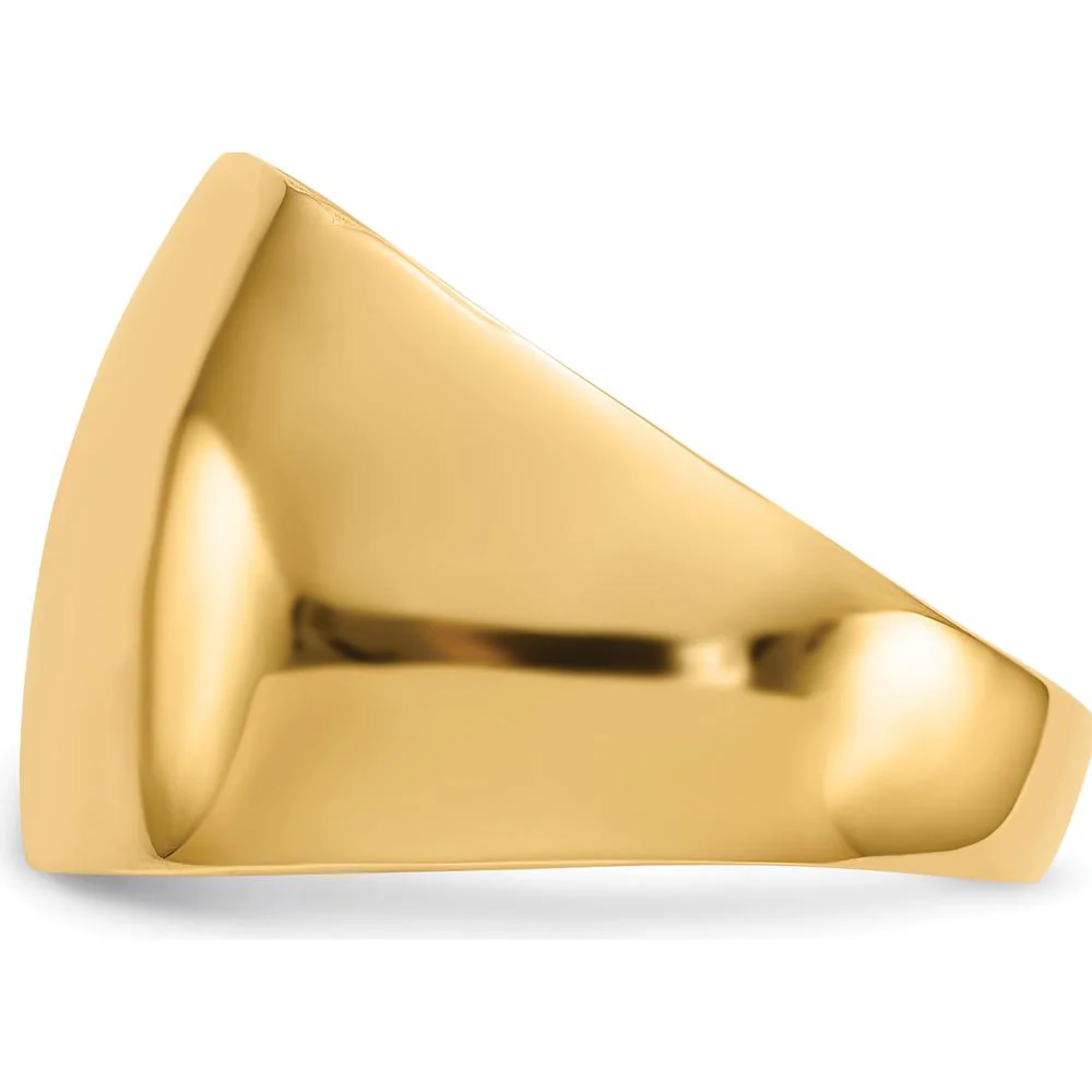 14K Yellow Gold Polished Dome Fashion Ring - Tapered Band Design - Size 7 by Oro Pregiato - Image 3