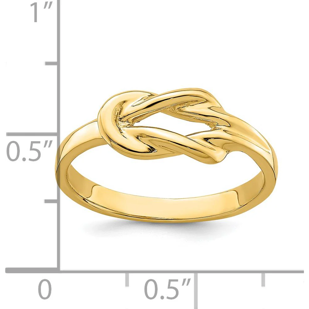 14K Yellow Gold Polished Freeform Love Knot Fashion Ring - Size 7 by Oro Pregiato - Image 3