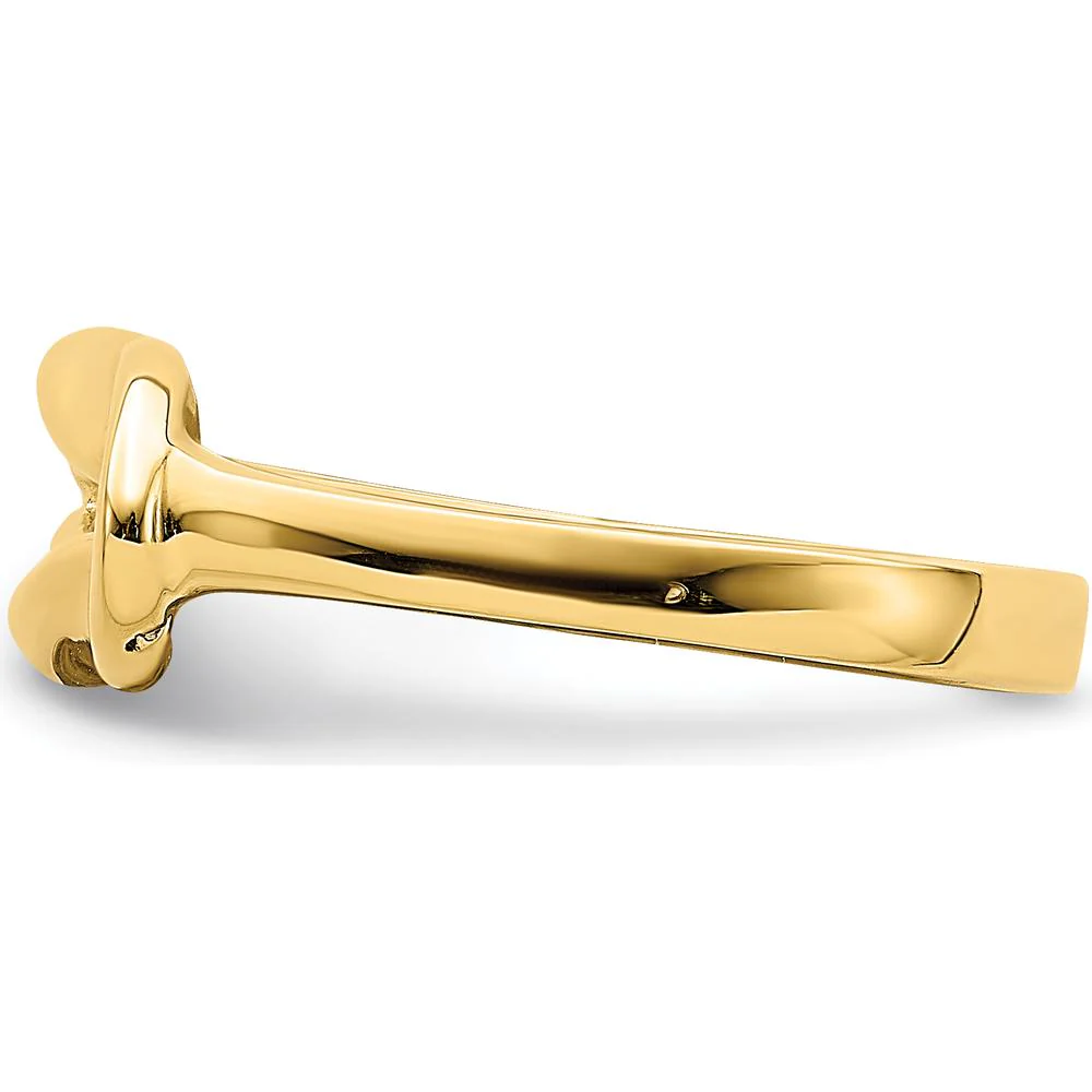 14K Yellow Gold Polished Freeform Love Knot Fashion Ring - Size 7 by Oro Pregiato - Image 4