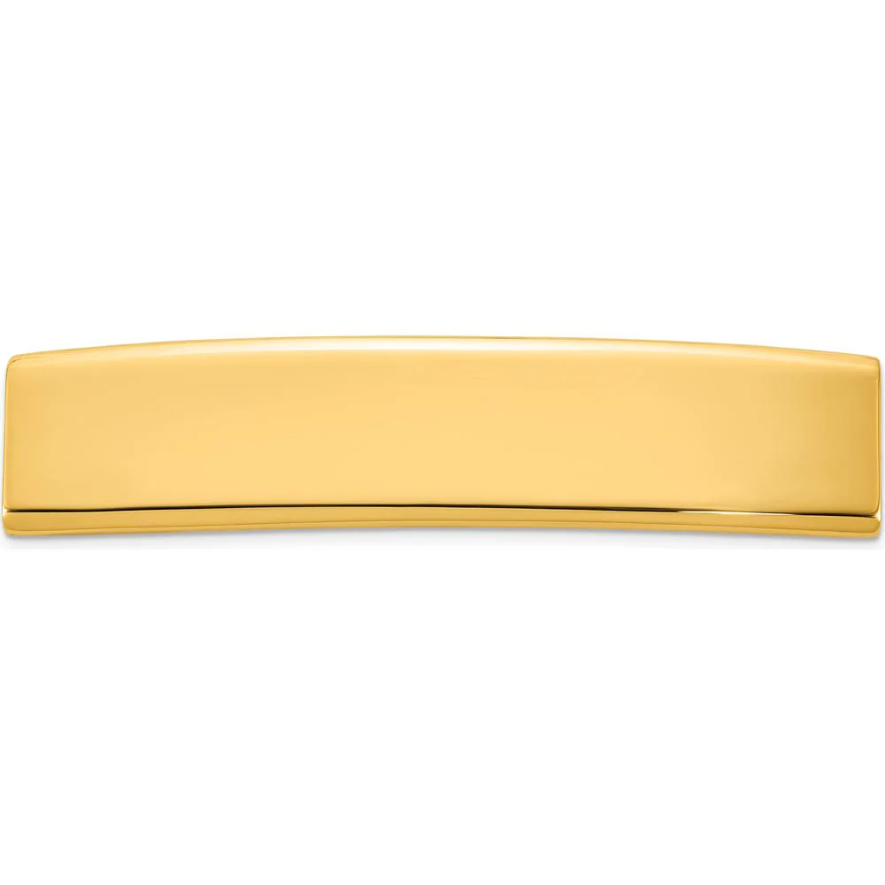14K Yellow Gold Polished ID Plate Pendant - 48mm x 10mm by Oro Pregiato