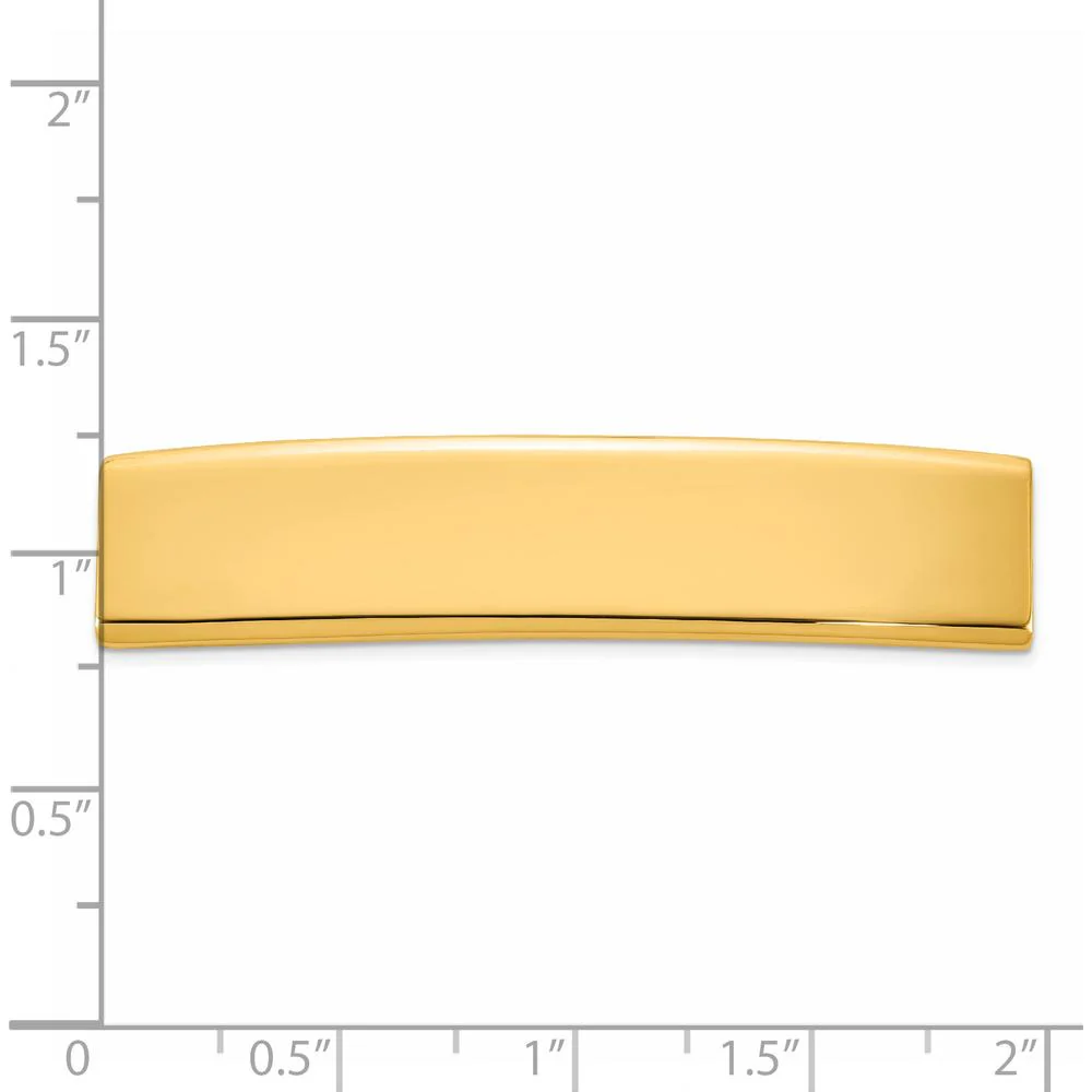 14K Yellow Gold Polished ID Plate Pendant - 48mm x 10mm by Oro Pregiato - Image 3