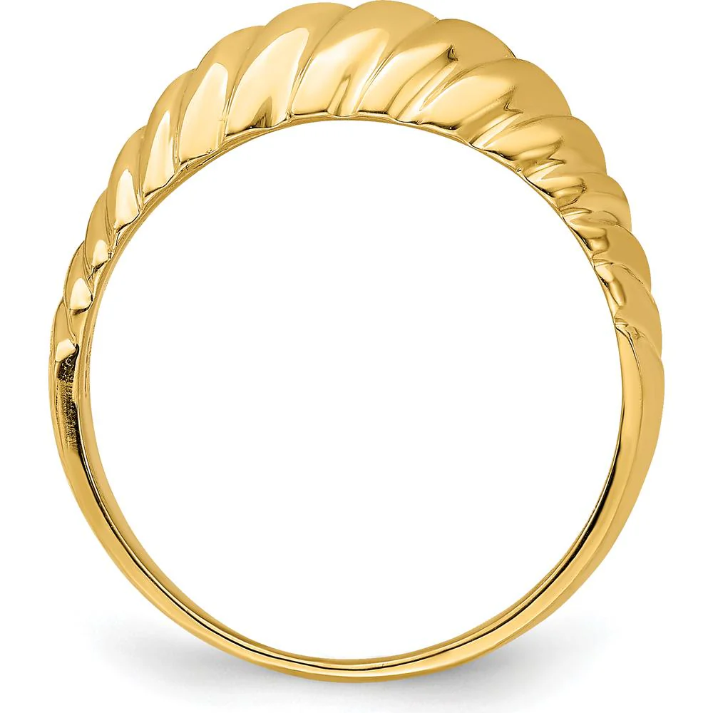 14K Yellow Gold Polished Shrimp Dome Fashion Ring - Size 7 by Oro Pregiato - Image 2