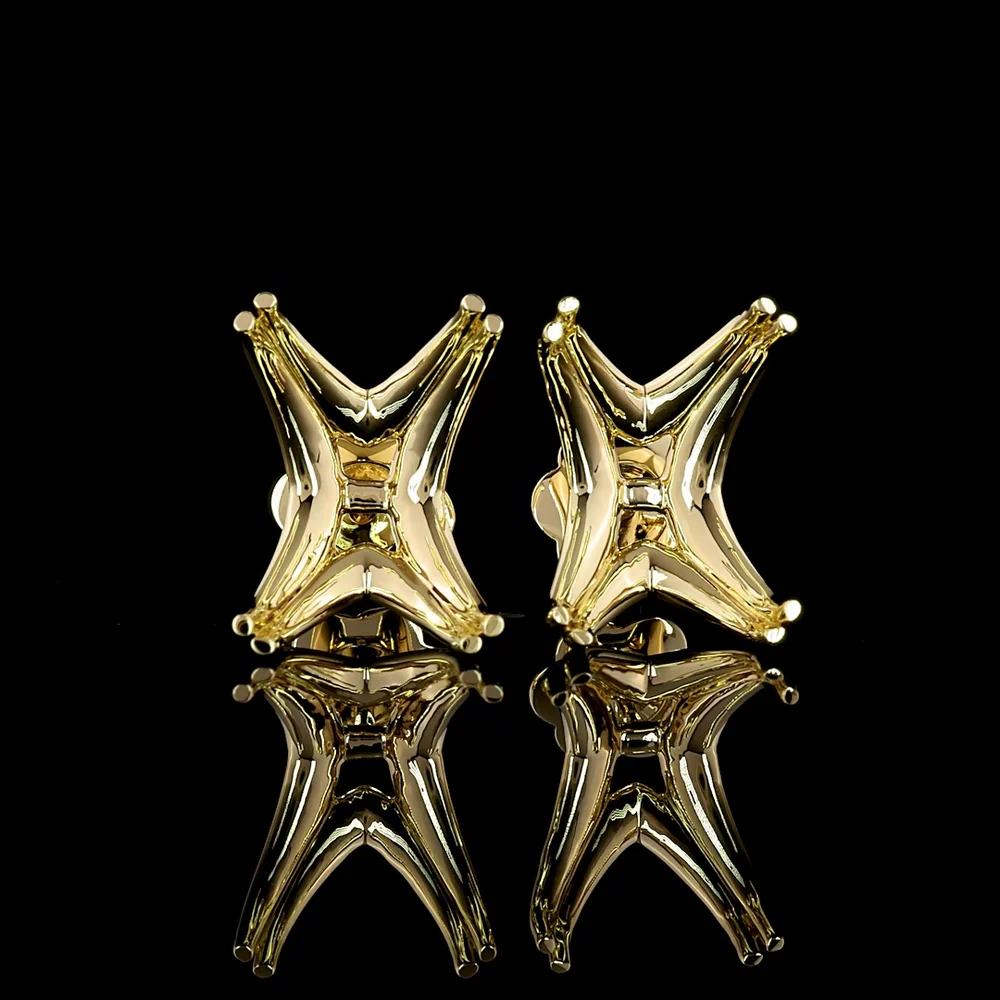 14K Yellow Gold Radiant Cut Lab Diamond Stud Earrings - 12.12 Total Carat Weight, G Color, SI1 Clarity with GIA Certification - Covaloro Fine Jewelry