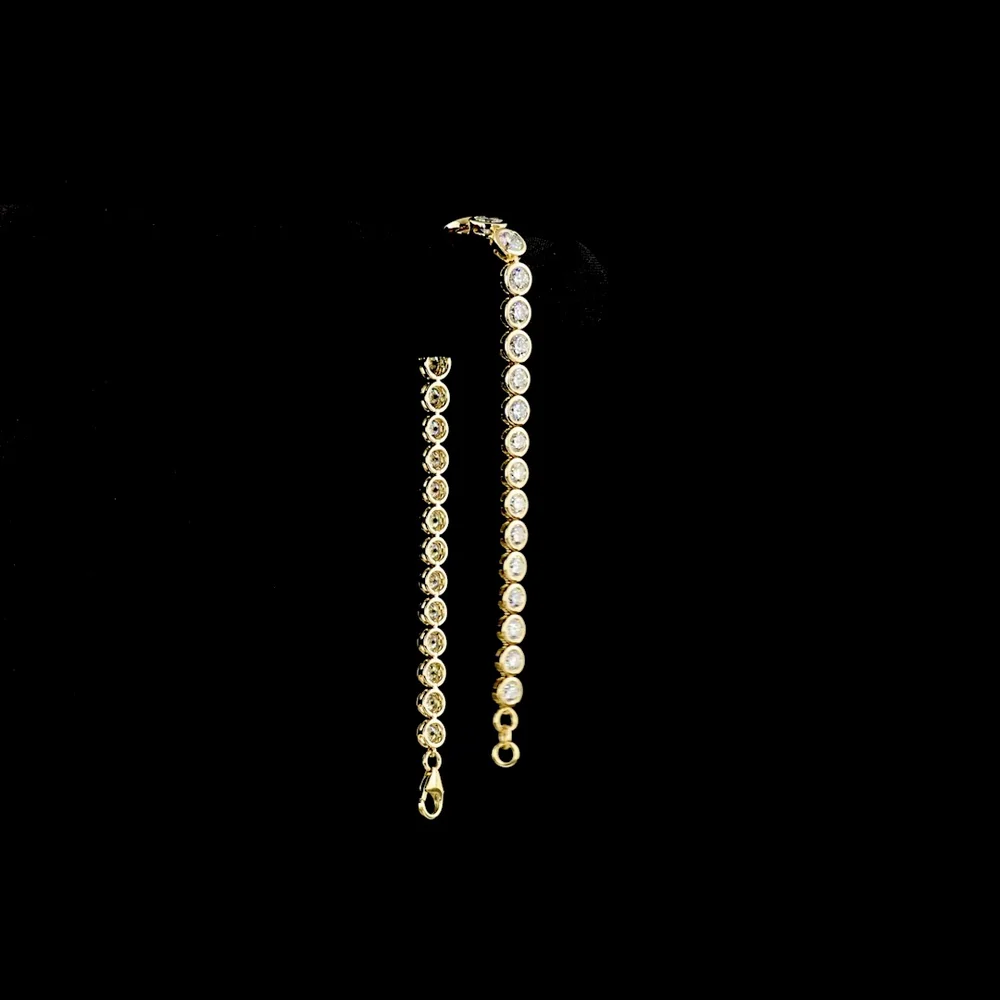 14K Yellow Gold Riviera Bracelet with Bezel Set Graduated Round Lab Diamonds - 6.64 Carats Total Diamond Weight - Covaloro Fine Jewelry - Image 3