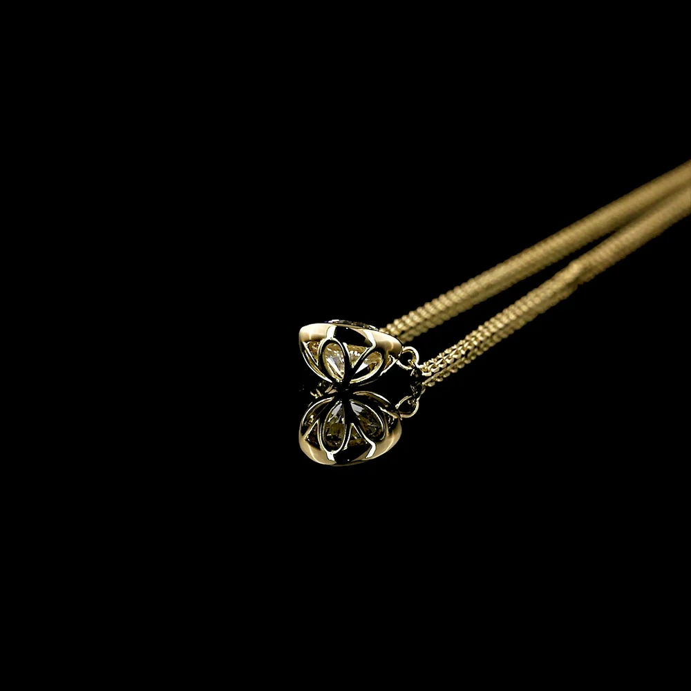 14K Yellow Gold Round Bezel Set Solitaire Pendant with 0.52 Carat Lab-Grown Brilliant Cut Diamond - E-F Color VS1 Clarity - Covaloro Fine Jewelry - Image 3