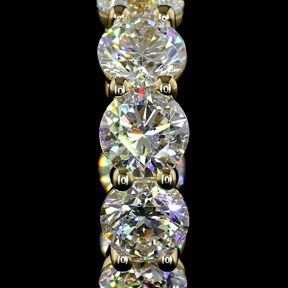 14K Yellow Gold Round Brilliant Cut Lab Diamond Huggie Earrings - 3.10 Carat Total Weight (E-F Color, VS1 Clarity) - Covaloro Fine Jewelry - Image 3