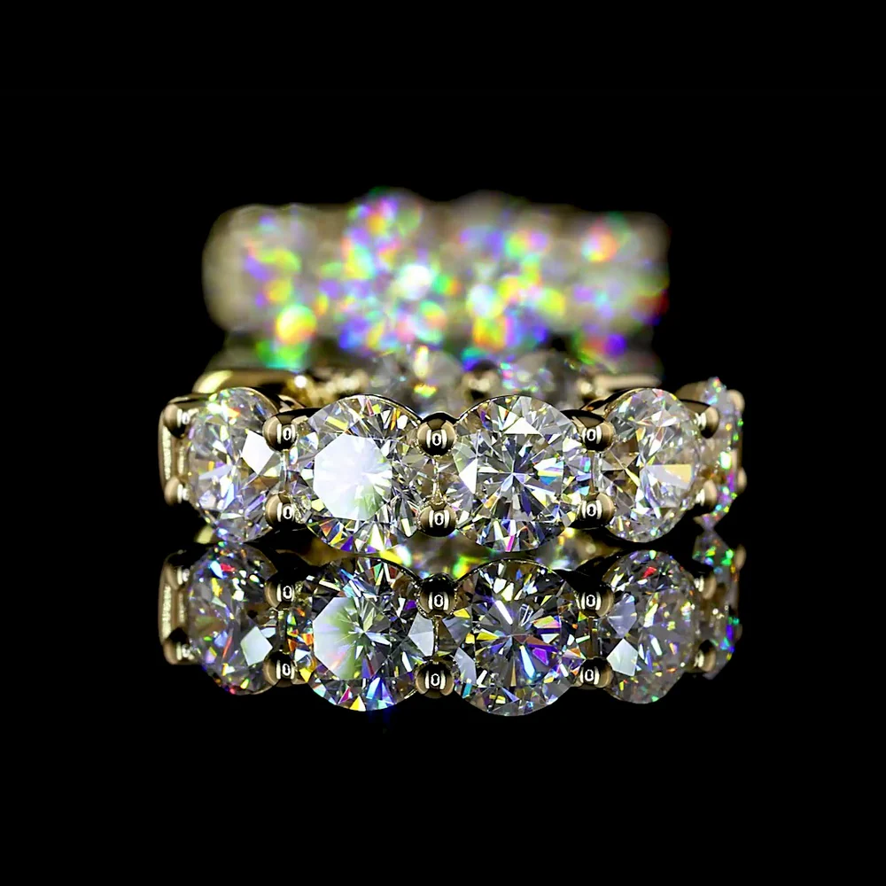 14K Yellow Gold Round Brilliant Cut Lab Diamond Huggie Earrings - 3.10 Carat Total Weight (E-F Color, VS1 Clarity) - Covaloro Fine Jewelry - Image 4