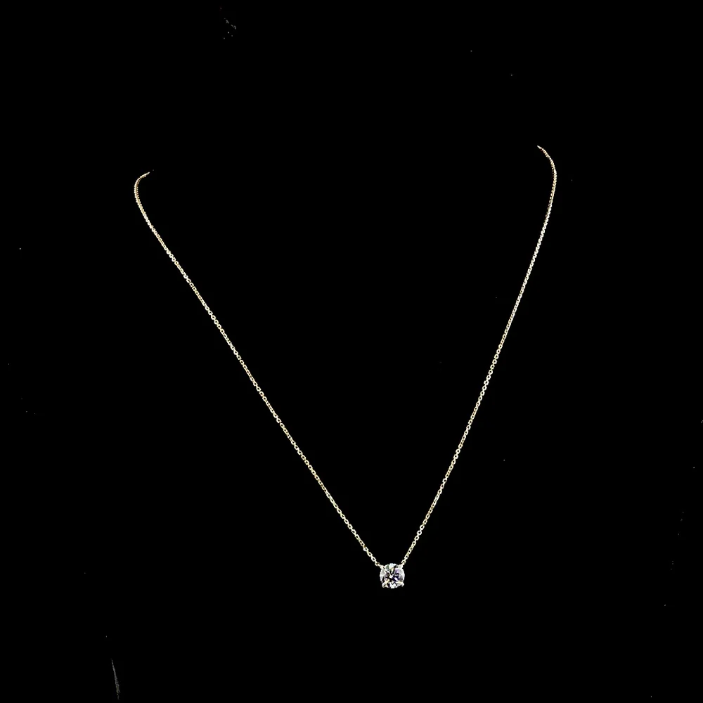 14K Yellow Gold Round Brilliant Solitaire Pendant with 2.01 Carat Lab-Grown Diamond - E-F Color, VS1 Clarity - Covaloro Fine Jewelry - Image 4