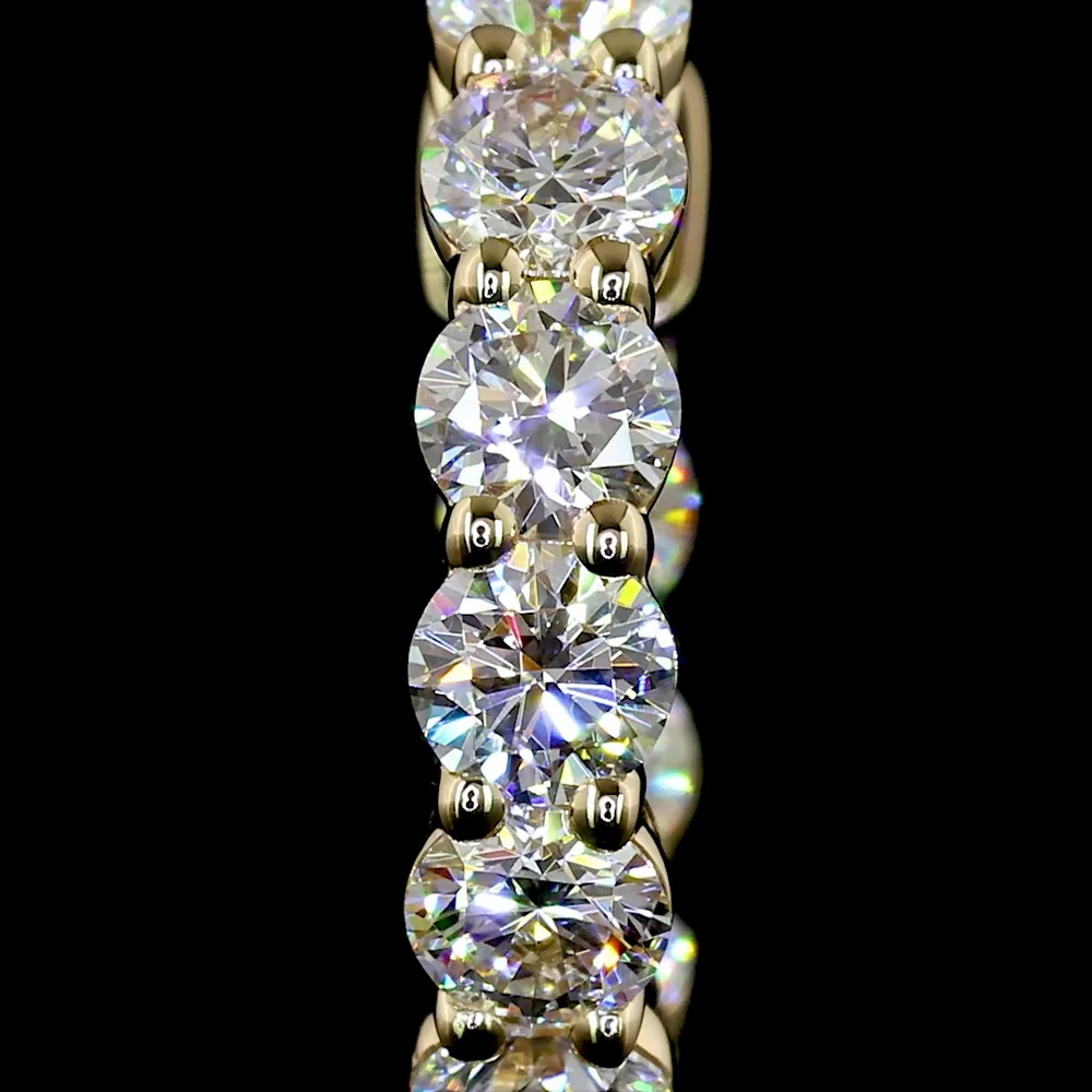14K Yellow Gold Round Cut Lab Diamond Huggie Earrings - 1.65 Carat Total Weight, E-F Color, VS2 Clarity, Prong Set - Covaloro Fine Jewelry - Image 3