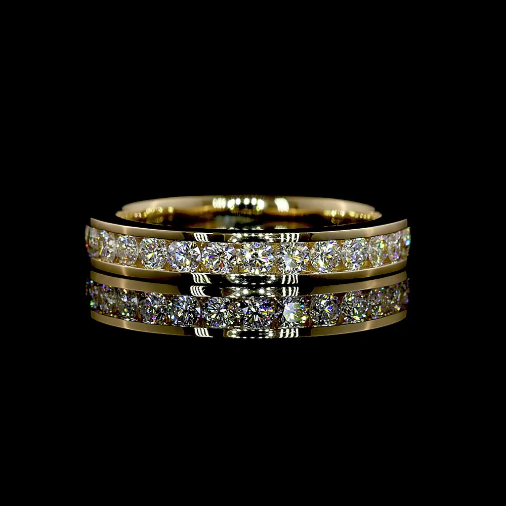14K Yellow Gold Round Diamond Eternity Band with Channel Set Lab Diamonds - 1.03 Carat Total Weight - Covaloro Fine Jewelry
